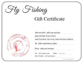 Fly Fishing Gift Certificate Templates