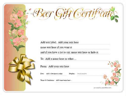 beer    gift certificate style8 red template image-200 downloadable and printable with editable fields