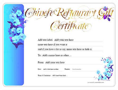 chinese restaurant gift certificate style8 blue template image-73 downloadable and printable with editable fields