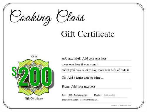 cooking class gift certificate style1 default template image-212 downloadable and printable with editable fields