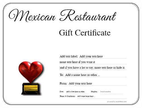 mexican restaurant gift certificates style1 default template image-27 downloadable and printable with editable fields