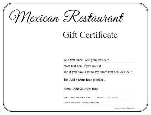 mexican restaurant gift certificates style1 default template image-28 downloadable and printable with editable fields