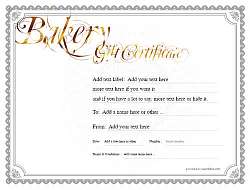 Bakery Gift certificate templates