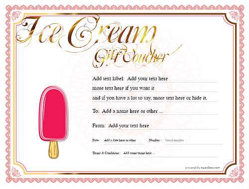 ice cream   gift certificate style4 red template image-242 downloadable and printable with editable fields