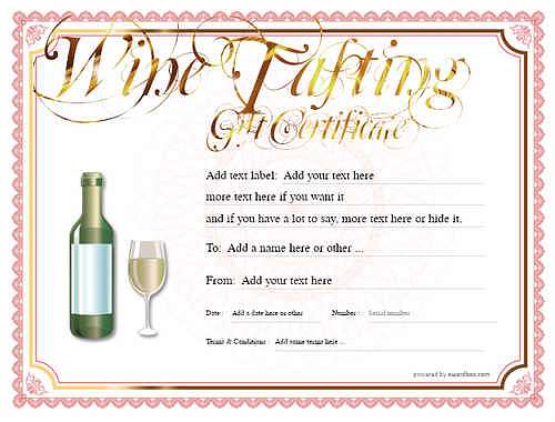 wine tasting gift certificate style4 red template image-268 downloadable and printable with editable fields
