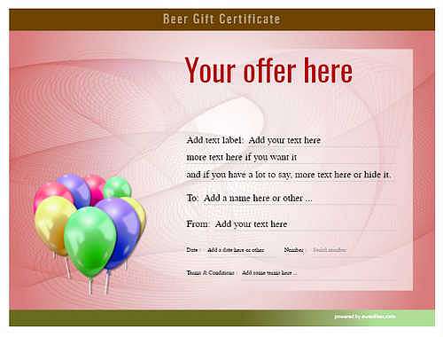 beer    gift certificate style6 red template image-195 downloadable and printable with editable fields