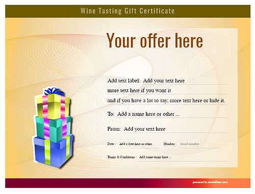 wine tasting gift certificate style6 yellow template image-271 downloadable and printable with editable fields
