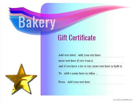 Bakery Gift certificate templates