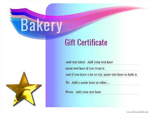 bakery gift certificate style7 blue template image-173 downloadable and printable with editable fields