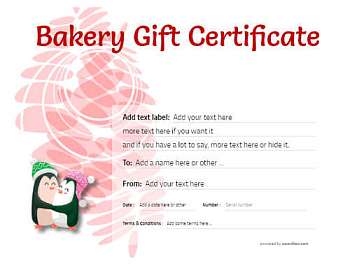 Bakery Gift certificate templates