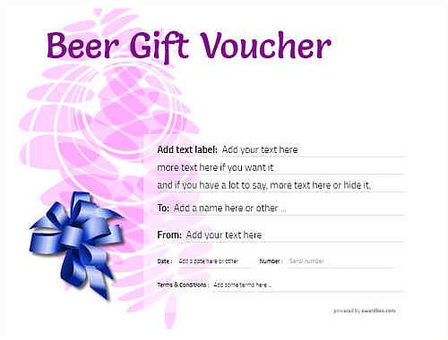 beer    gift certificate style9 purple template image-204 downloadable and printable with editable fields