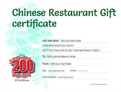 chinese restaurant gift certificate style9 green template image-77 downloadable and printable with editable fields