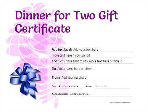dinner for two gift certificate style9 purple template image-126 downloadable and printable with editable fields