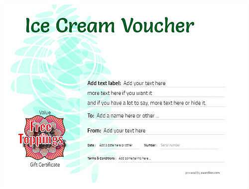 ice cream   gift certificate style9 green template image-259 downloadable and printable with editable fields