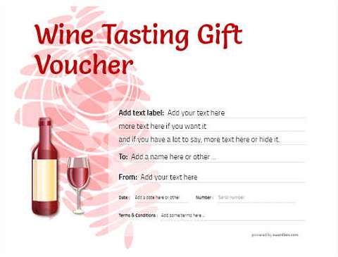 Wine Tasting Gift certificate templates