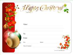 simple free christmas design gift template with fun decoration and black line border