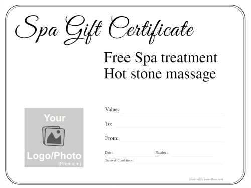 free printable massage gift certificate editable with modern design and simple border and customizable decoration