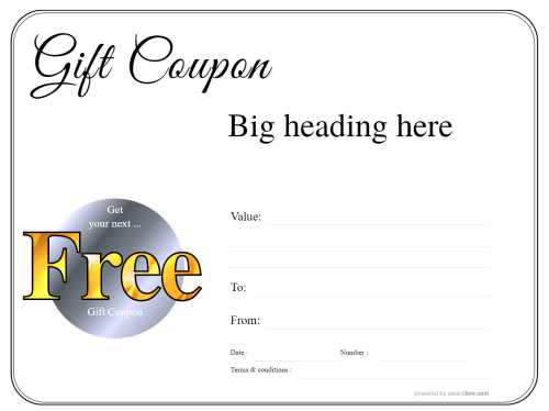 simple black and white border free customizable coupon template with black script heading and fillable graphic roundal