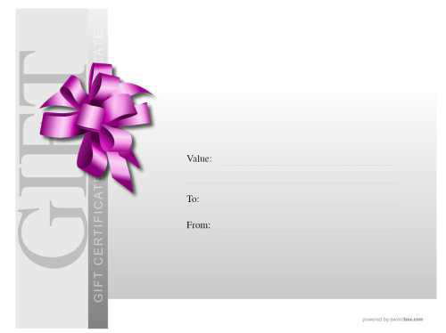 customizable modern free gift template with serial number purple ribbon enhancement on grey background for printing