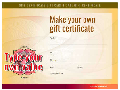 free blank make your own gift certificate template with this printable edge to edge color yelo background