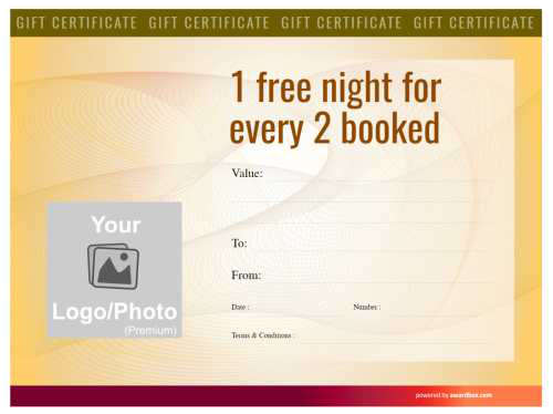 editable modern template with yelo watermark for bed and breakfast business gift certificate ready to print or download