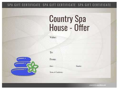 hot stone massage spa treatment design, free gift certificate with fillable text template and customizable backgrounds