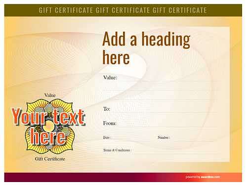 free spa gift certificate fully editable template with security style background for free home or commercial print
