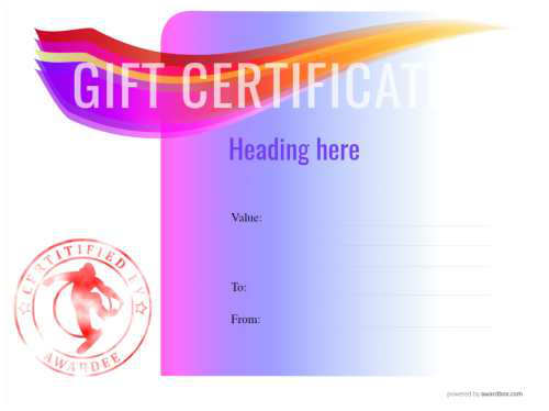 free snowboarding gift certificate fillable template purple and blue on white for printing or dowload with editable badges