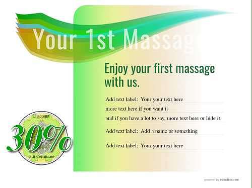 introduction to massage gift certificate free template with all text editable and changeable decorations for all print options