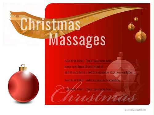 professional design christmas gift massage certificate in seasonal colors for free print. all text and design editable