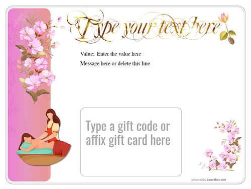 gift card holder with pink bunches of flowers on downloadable and printable with editable fields
