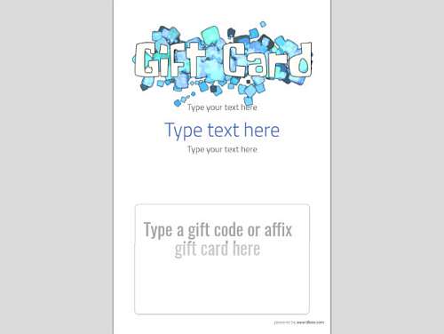 Abstract gift card holder Template with fun, blue lozenge design. Downloadable and Printable with Editable Fields