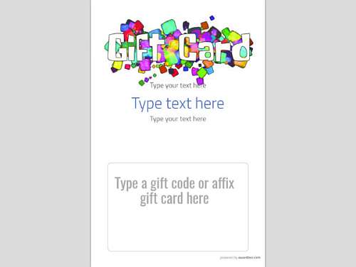 Abstract gift card holder Template with fun, Colorful lozenge design. Downloadable and Printable with Editable Fields