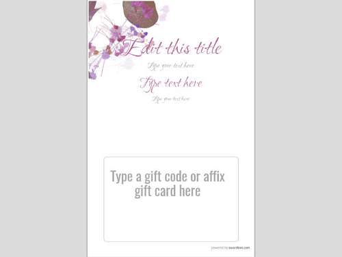 Nice pink leaf pattern gift card holder template. Downloadable and Printable with Editable Fields