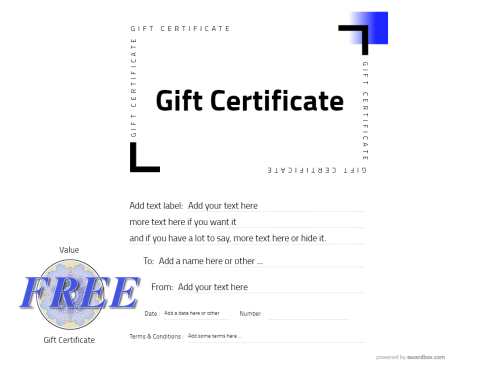 Minimalist white certificate with blue details and graphic in bottom left corner