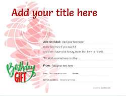 fully editable gift certificate for birthday gift, template free to download and print