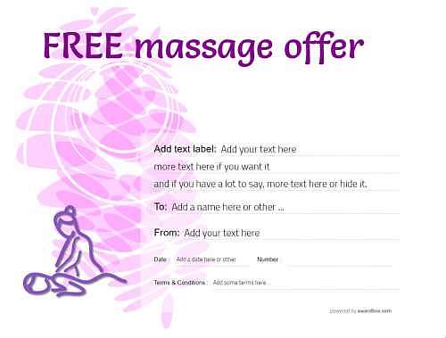 a pinky modern graphic background massage gift certificate template with editable text and graphics to print at home