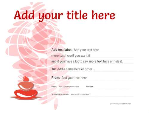 hot stone massage gift certificate printable free template with fillable text and editable decorations