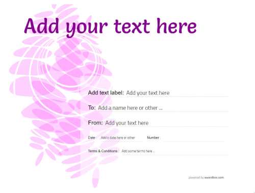 Pinkish, modern graphic style leaf pattern with maroon text overlay. Lots white space