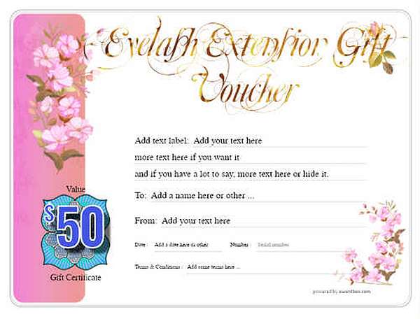 eyelash extension  gift certificate style8 pink template image-174 downloadable and printable with editable fields