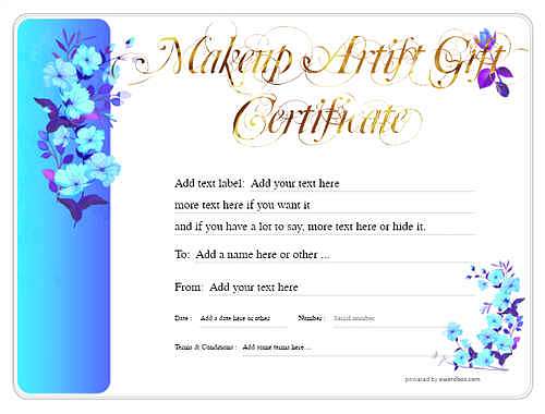 makeup artist  gift certificate style8 blue template image-72 downloadable and printable with editable fields
