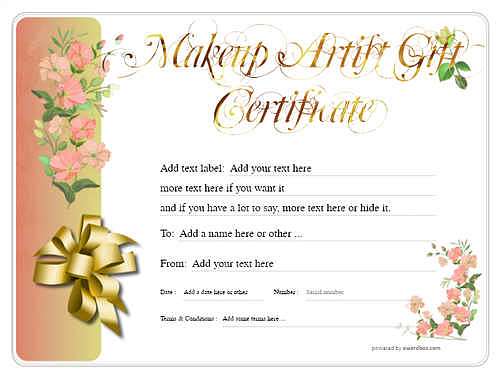 makeup artist  gift certificate style8 red template image-69 downloadable and printable with editable fields