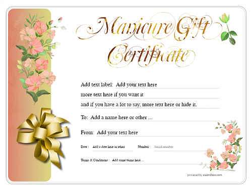  manicure  gift certificate style8 red template image-17 downloadable and printable with editable fields