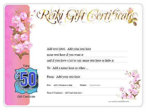 reiki   gift certificate style8 pink template image-278 downloadable and printable with editable fields