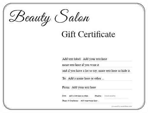 beauty salon  gift certificate style1 default template image-106 downloadable and printable with editable fields