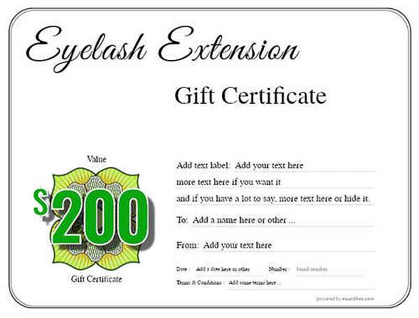 eyelash extension  gift certificate style1 default template image-159 downloadable and printable with editable fields