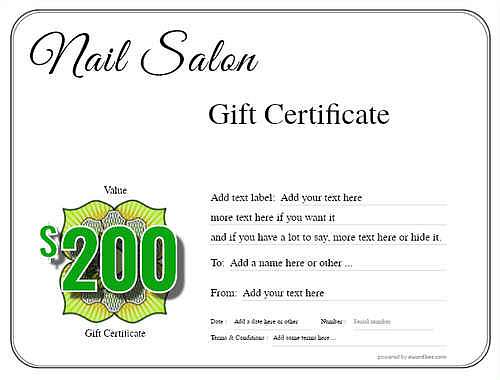 nail salon  gift certificate style1 default template image-211 downloadable and printable with editable fields