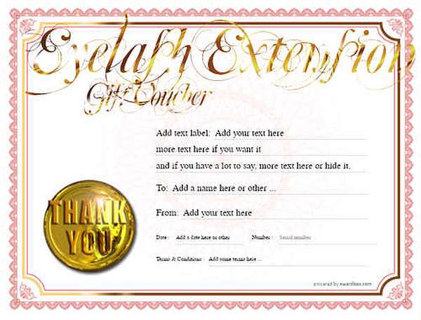eyelash extension  gift certificate style4 red template image-163 downloadable and printable with editable fields