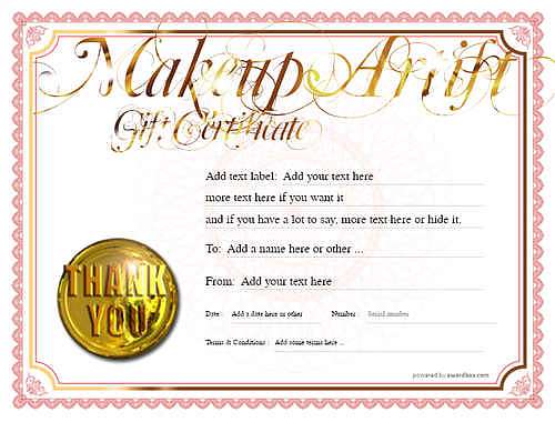 makeup artist  gift certificate style4 red template image-59 downloadable and printable with editable fields