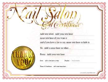 nail salon gift certificate templates printable